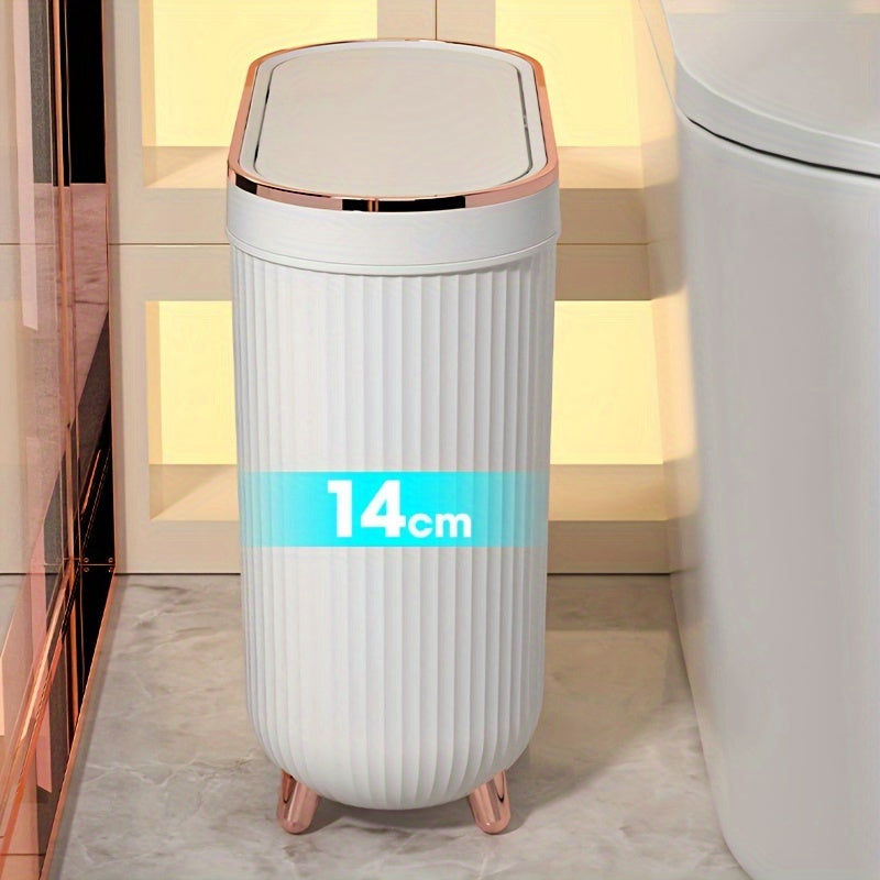 Narrow Slit Trash Can with Lid for Household and Office Use