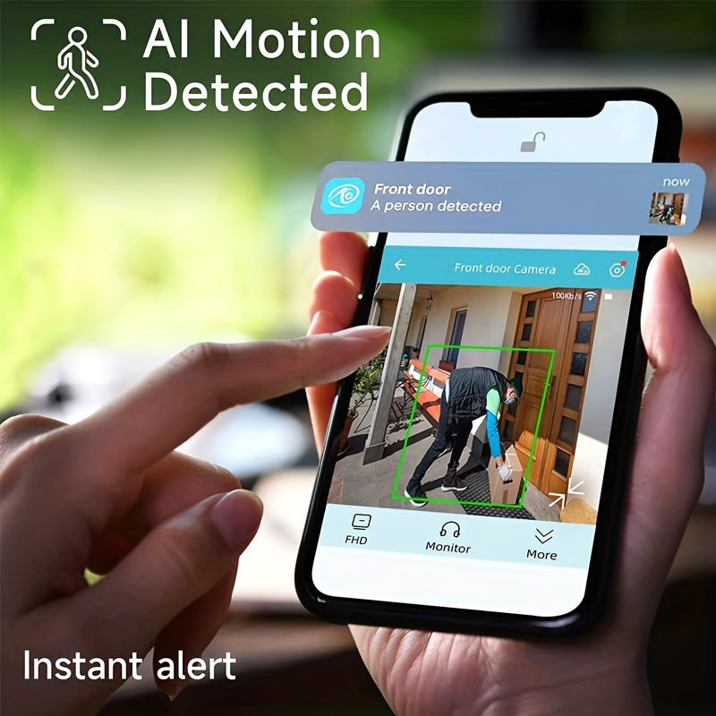 3MP simsiz tashqi xavfsizlik kamerası Spotlight Siren Alarm bilan, rangli kechqurun ko'rish, AI harakatni aniqlash, ikki tomonlama audio, bulut SD saqlash