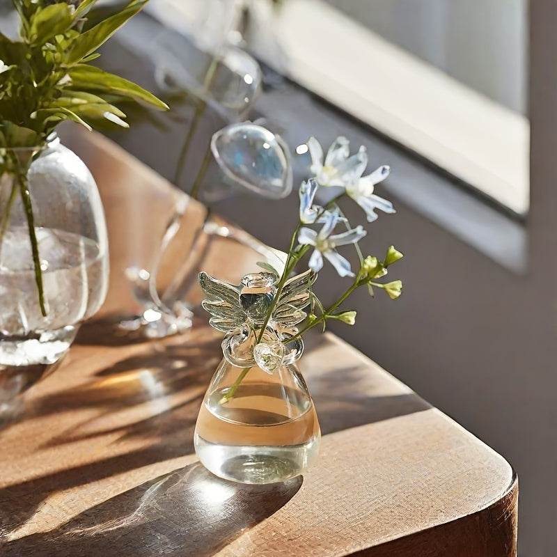 Glass Vase Artistic Angel 5.5cm for Living Room Dining Office Flower Arrangement