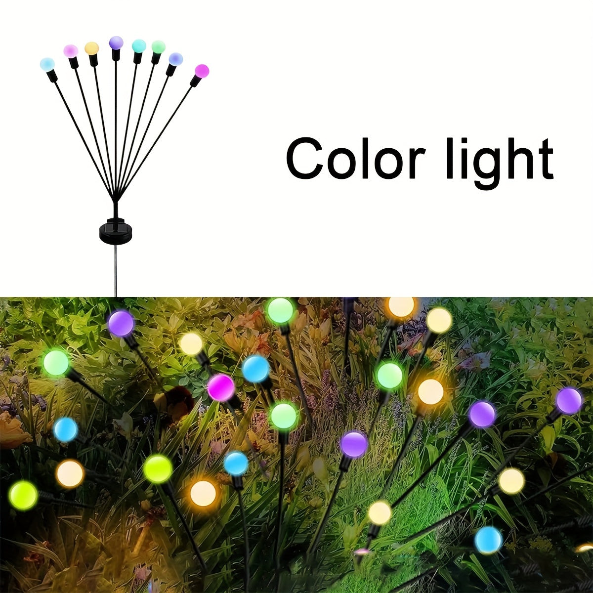 12LED Solar Firefly Garden Light Outdoor Landscape Lawn Decoration IP65