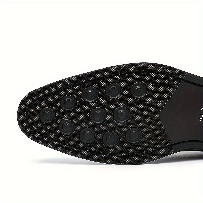 Zapatos oxford de cuero con ala de murciélago para hombre, suela antideslizante, casual y formal