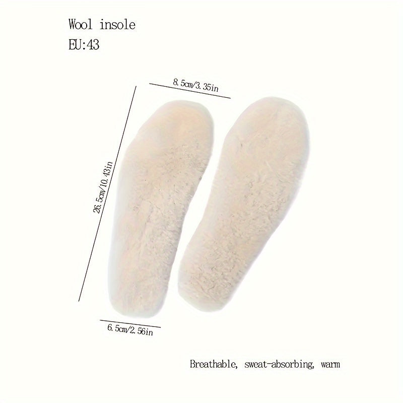 Unisex Velour Fleece Insoles Winter Warmth Thickened Shoe Inserts