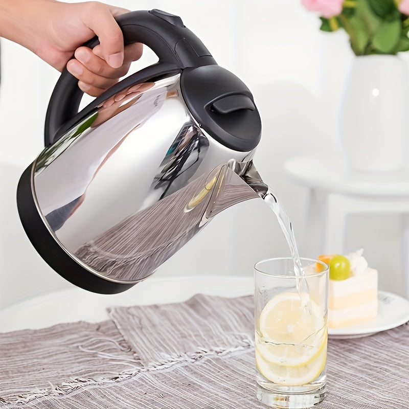 Electric Kettle Stainless Steel Glass 1500W Fast Boil Black Accents