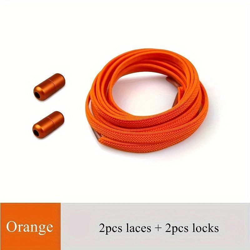 Elastic Shoelaces for Adults and Youths, Metal Caps, No Tying Needed