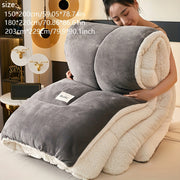 Plaid Quilted Comforter Soft Cozy Milk Velvet Fleece All-Season Bedding
