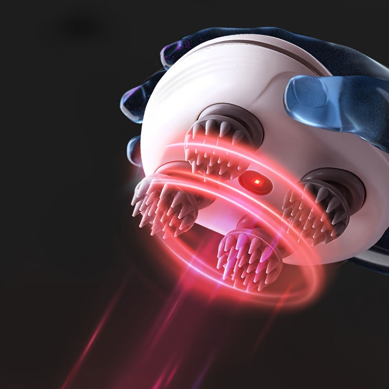 Zarba berish uchun 4 ta ajratiladigan massaj tirnoqlari bilan qayta zaryadlanadigan elektr bosh massajchisi, mushuk sevuvchilar uchun mukammal sovg'a.