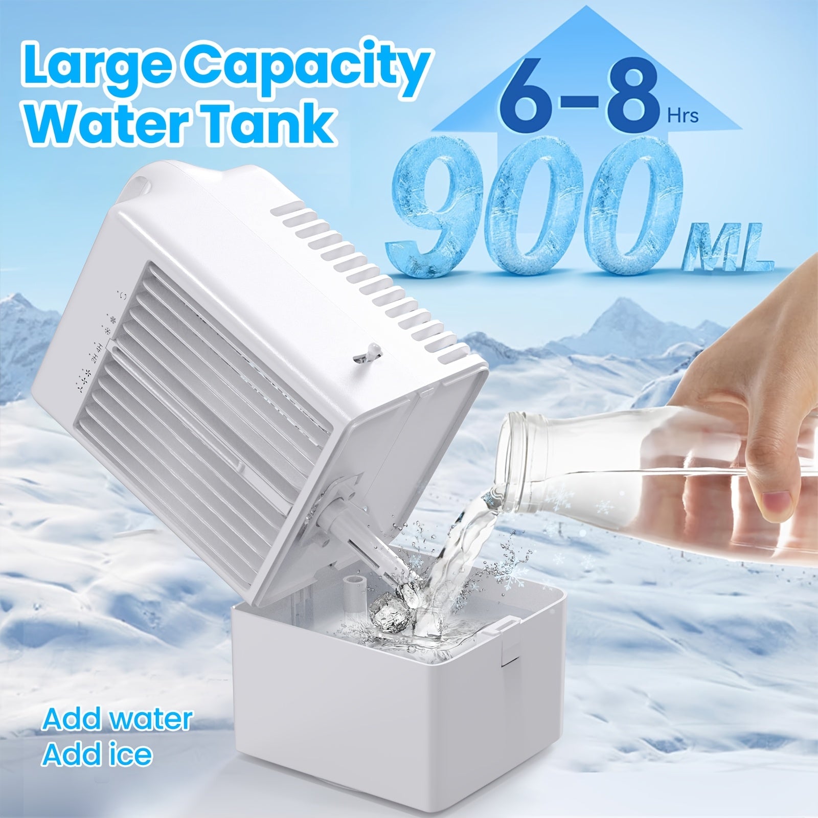 Portable USB Fan with Spray Function Square Design Personal Desktop Cooler No Batteries