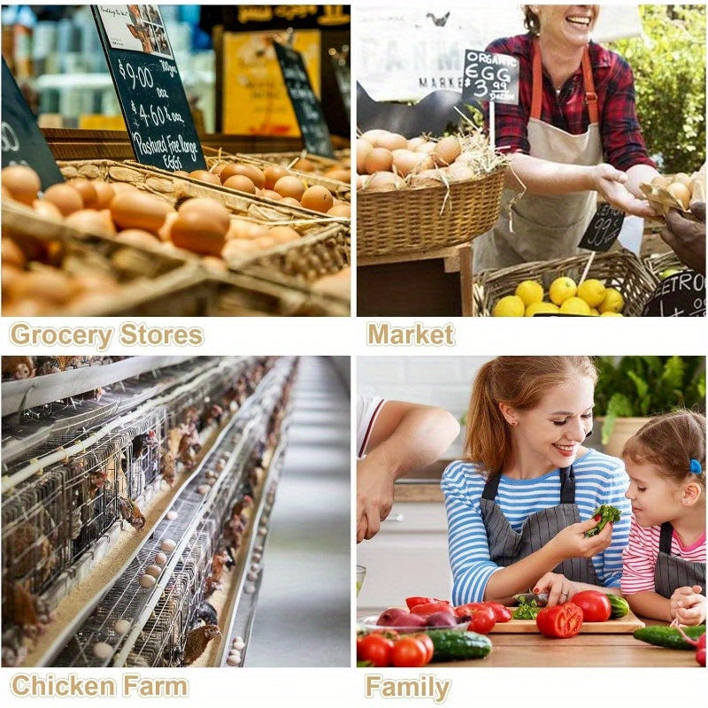 30-Pack Clear Plastic Egg Cartons Reusable Egg Trays Hold 12 Eggs for Farm Market