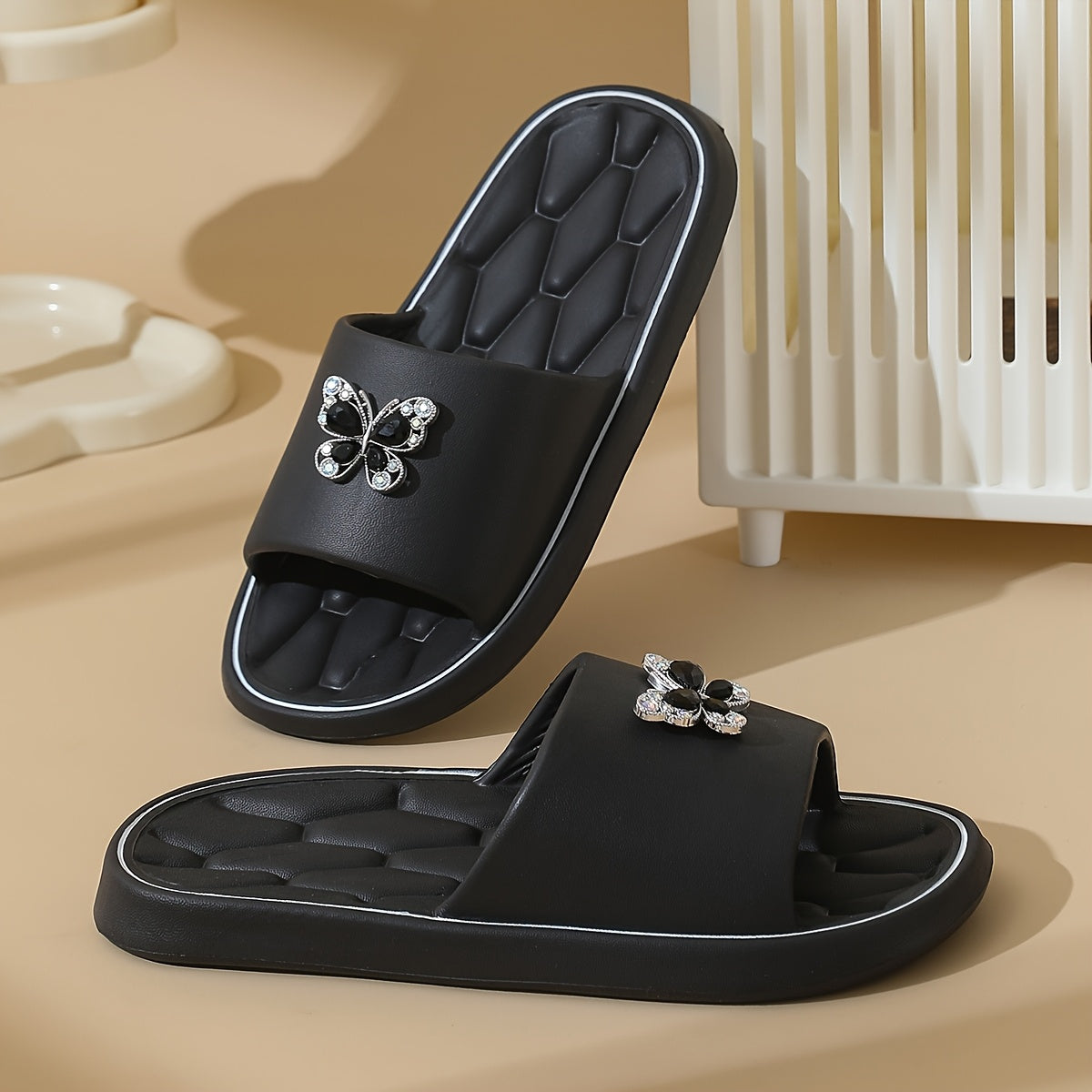 Women's Summer Butterfly Open-Toe Non-Slip Indoor Outdoor Slippers