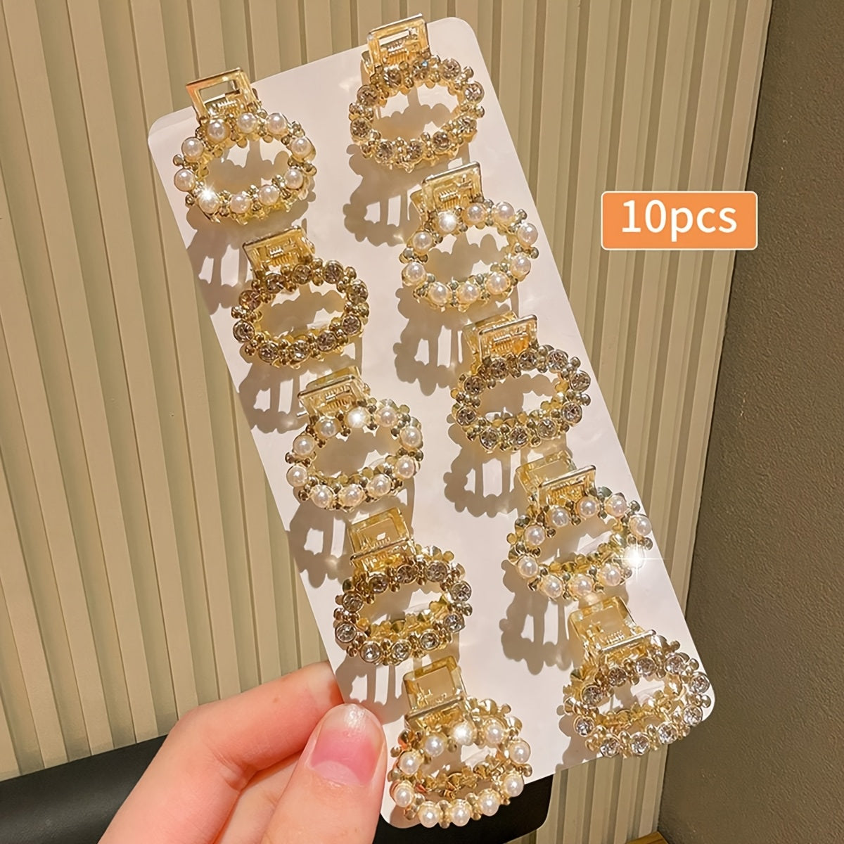 Women's Hair Clips 6/7/10-Pack Imitation Pearl Rhinestone Elegant Claws