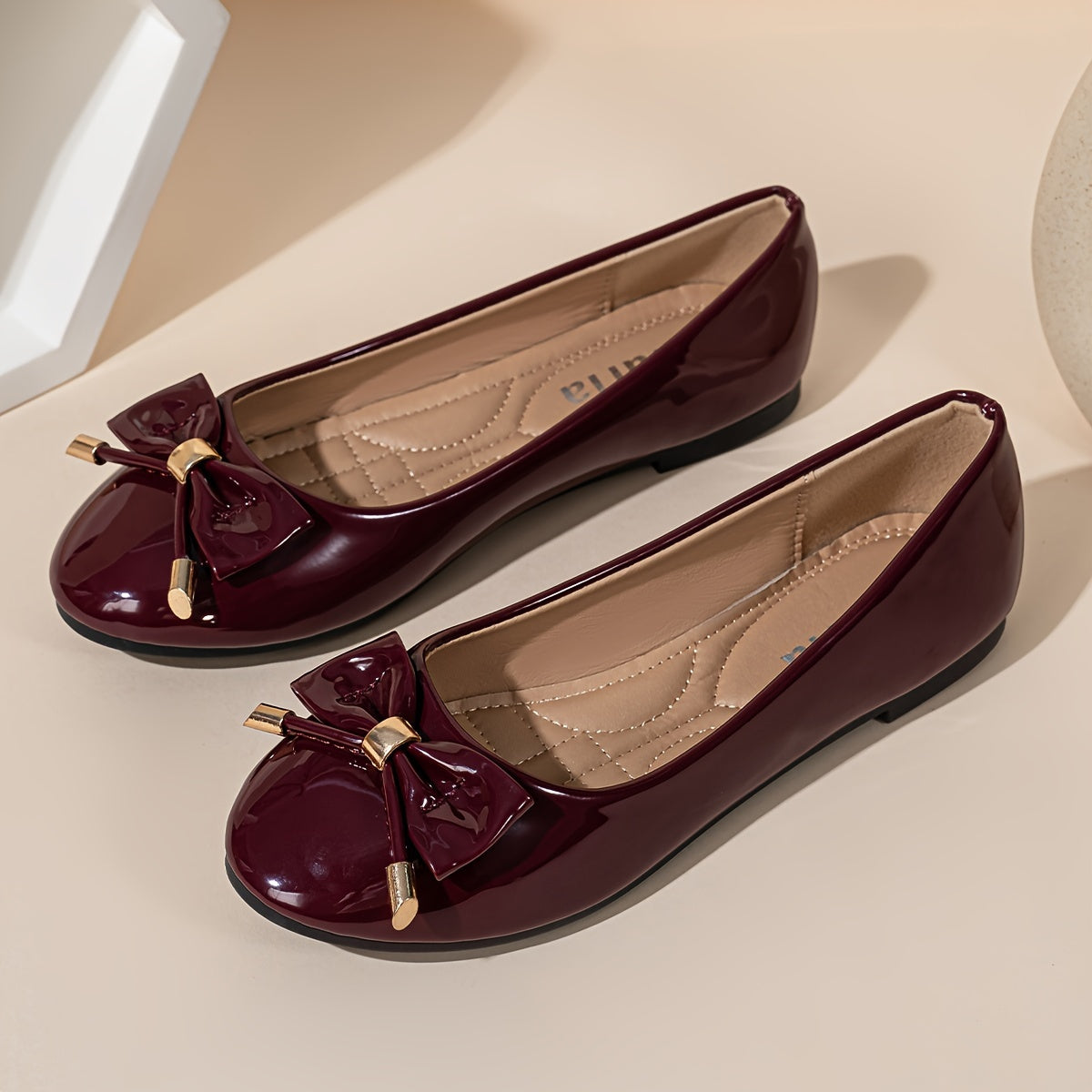 Women Flat Mary Jane Shoes With Bowknot Decoration Soft Sole Comfortable