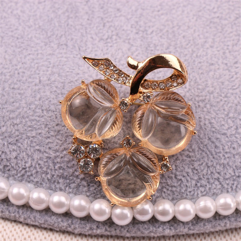 Enamel Brooch in Transparent Jelly Grape Design Cute Cartoon Badge Gift for Friends