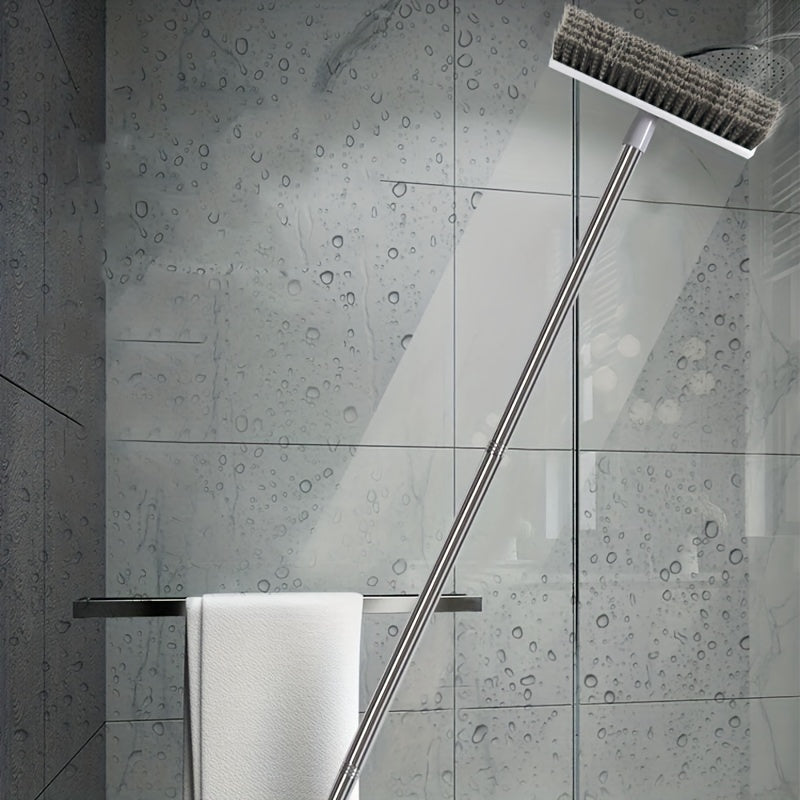 Kulrang pol cho'tkasi uzun tutqichi va qattiq tuklari bilan - teras, hammom, vannalar, plitalar, bo'shliqlar, oshxona, hovuz, patio va garajni chuqur tozalash uchun ideal - uy uchun qulay simsiz tozalash asbobi