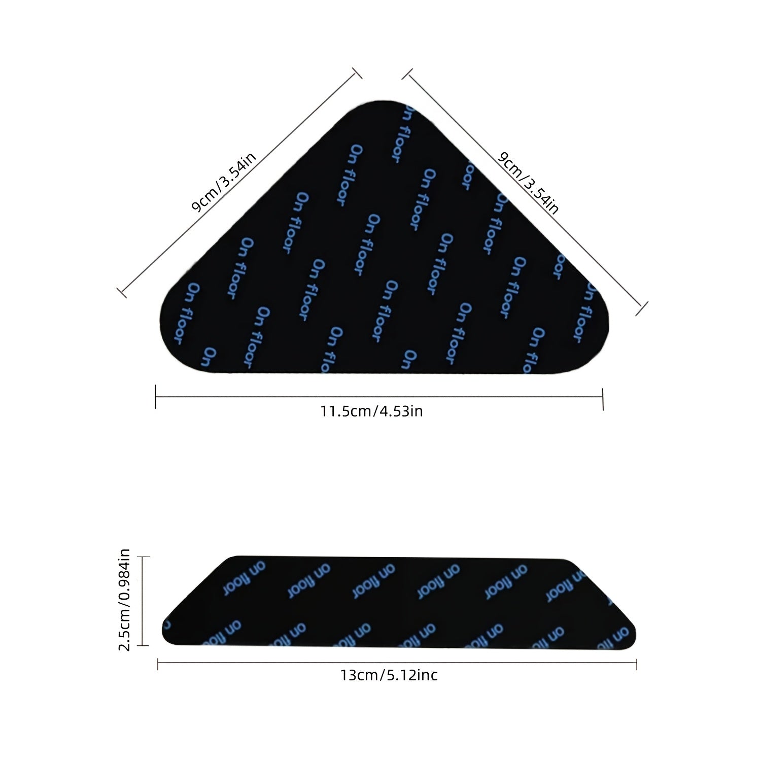 Anti-Slip Carpet Fixer Ikki tomonlama yuviladigan stikerlar qora, yashash xonasi, ovqatlanish, hammom uchun