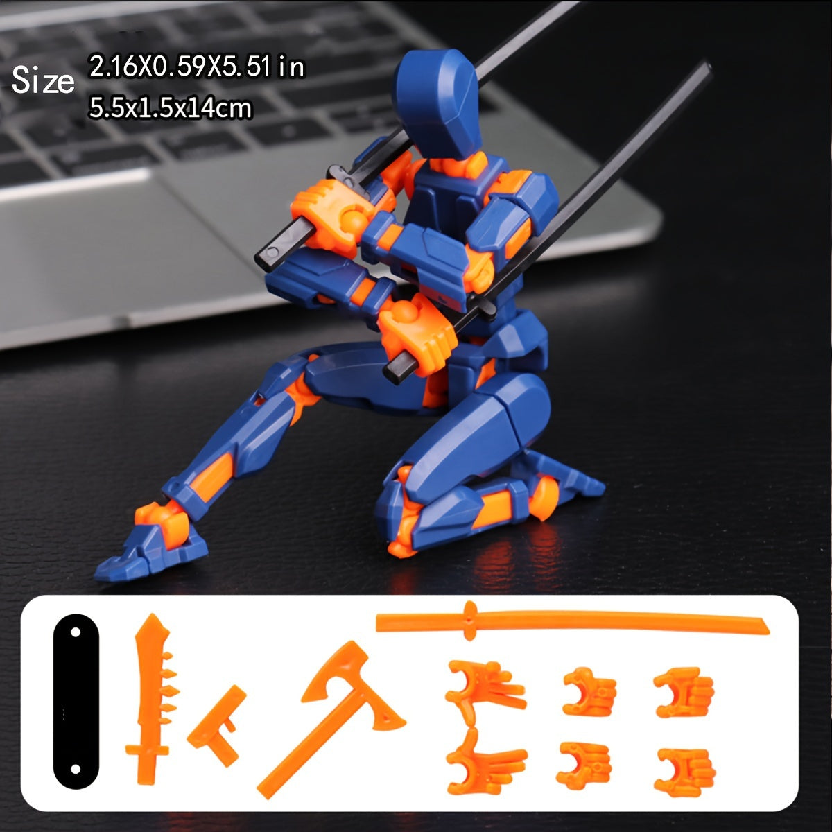 Articulated Robot Action Figure Toy for Creative Play with Colorful Design and Durable ABS Material