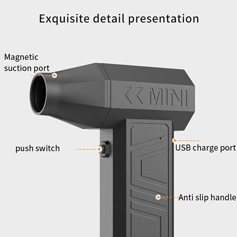 Handheld Fan with High-Speed 90000 RPM USB Rechargeable Lithium Battery for Outdoor Activities