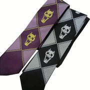 Anime JoJo Skull Head Necktie Purple Black Green Gift for Men