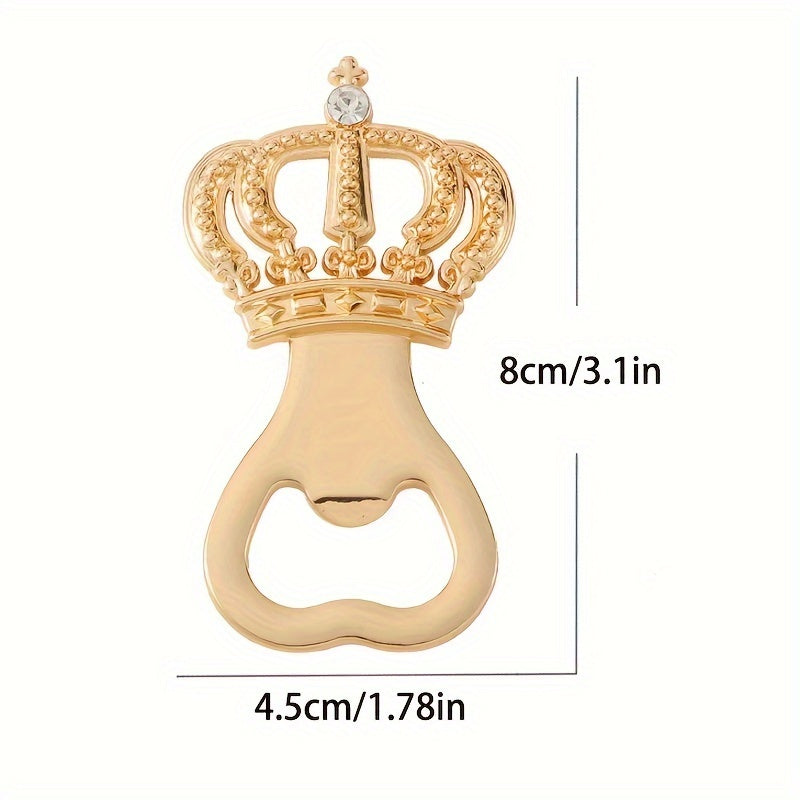 Gold Crown Bottle Opener Set for Parties and Gifting Durable Metal