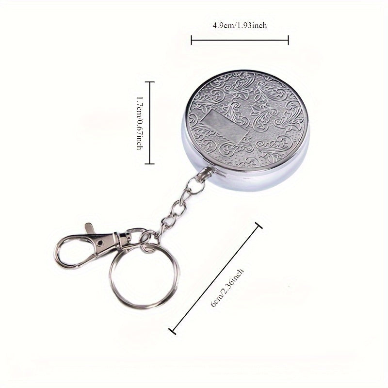 Men Stainless Steel Portable Keychain Ashtray Mini Outdoor Travel Accessory