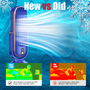 Uy ofis uchun portativ simsiz mini stol ventilyatori, 5 tezlik, buriladigan minor, LED displey bilan tashqi muhit uchun