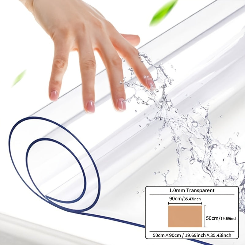 Clear PVC Tablecloth Protector 1mm Thick Scratch and Heat Resistant for Home and Hotel