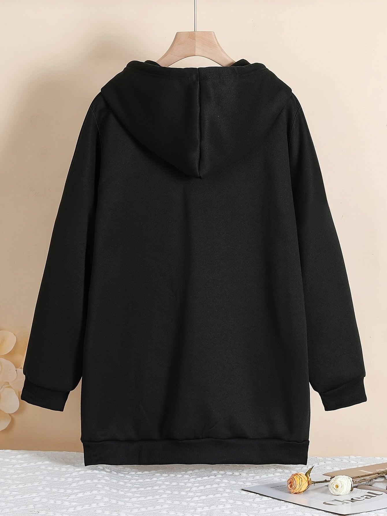 Ayollar uchun kattaroq o'lchamli kapüşonli svitshot uzun qolli zip-up kundalik pullover