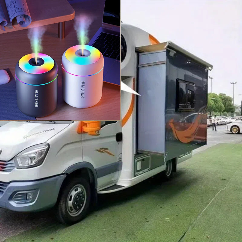 Мини-увлажнитель воздуха USB для ванной комнаты, настольный, тихий туман с разноцветными огнями