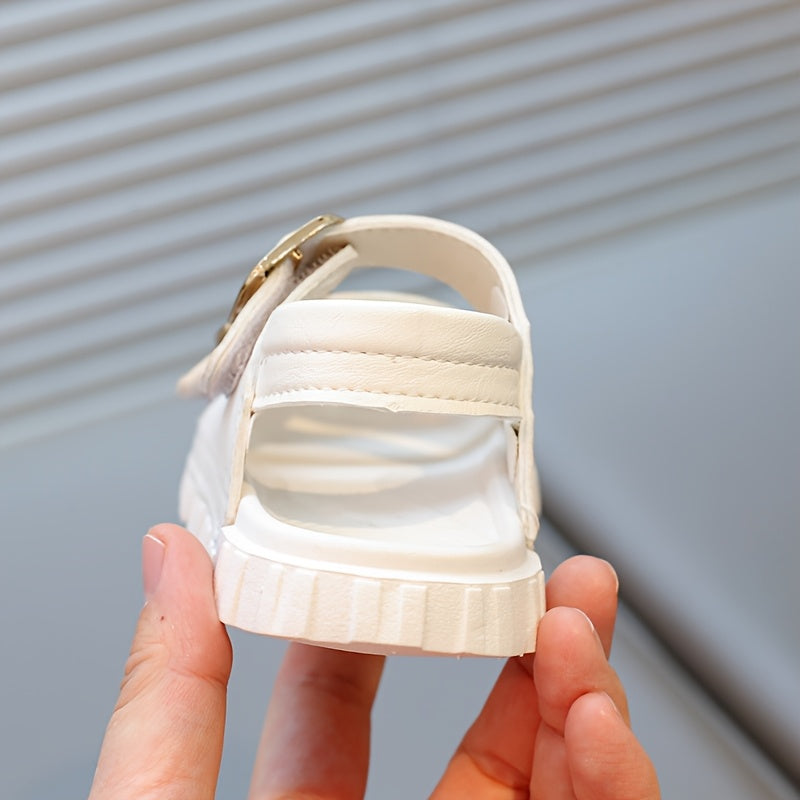 Girls Summer Breathable Sports Sandals with Double Buckle and Soft Sole
