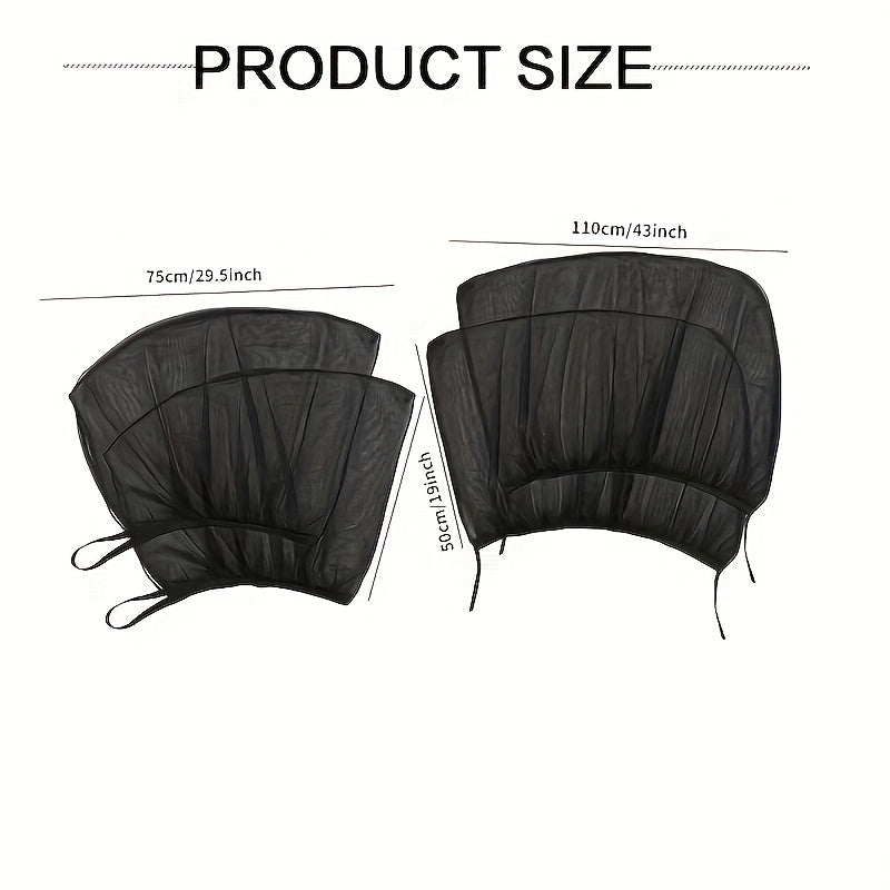 Juego de parasoles universales para coche con 4 piezas, instalación fácil, material duradero