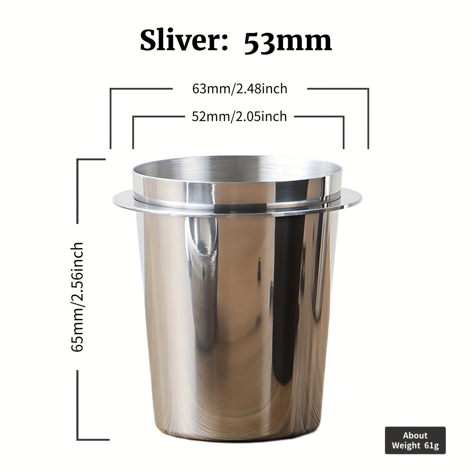 Stainless Steel Coffee Dosing Cup for Espresso Machines 58mm/53mm/51mm