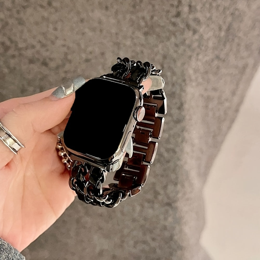 Small Metal Stitched Watch Band Compatible with Apple Watch 38mm 40mm 41mm 42mm 44mm 45mm 46mm 49mm