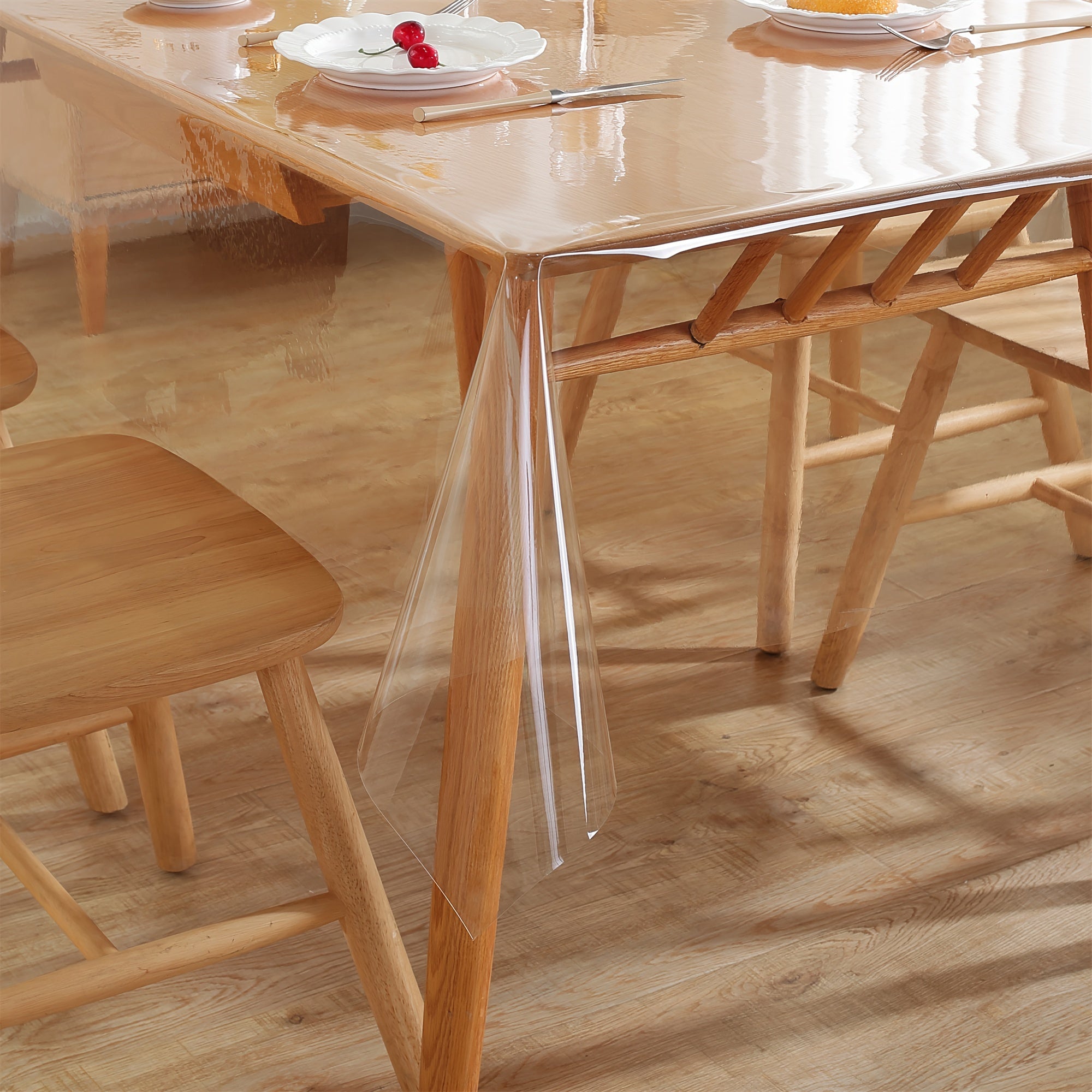 PVC Tablecloth Waterproof Stain-Resistant Heat-Resistant Easy to Clean for Home Use