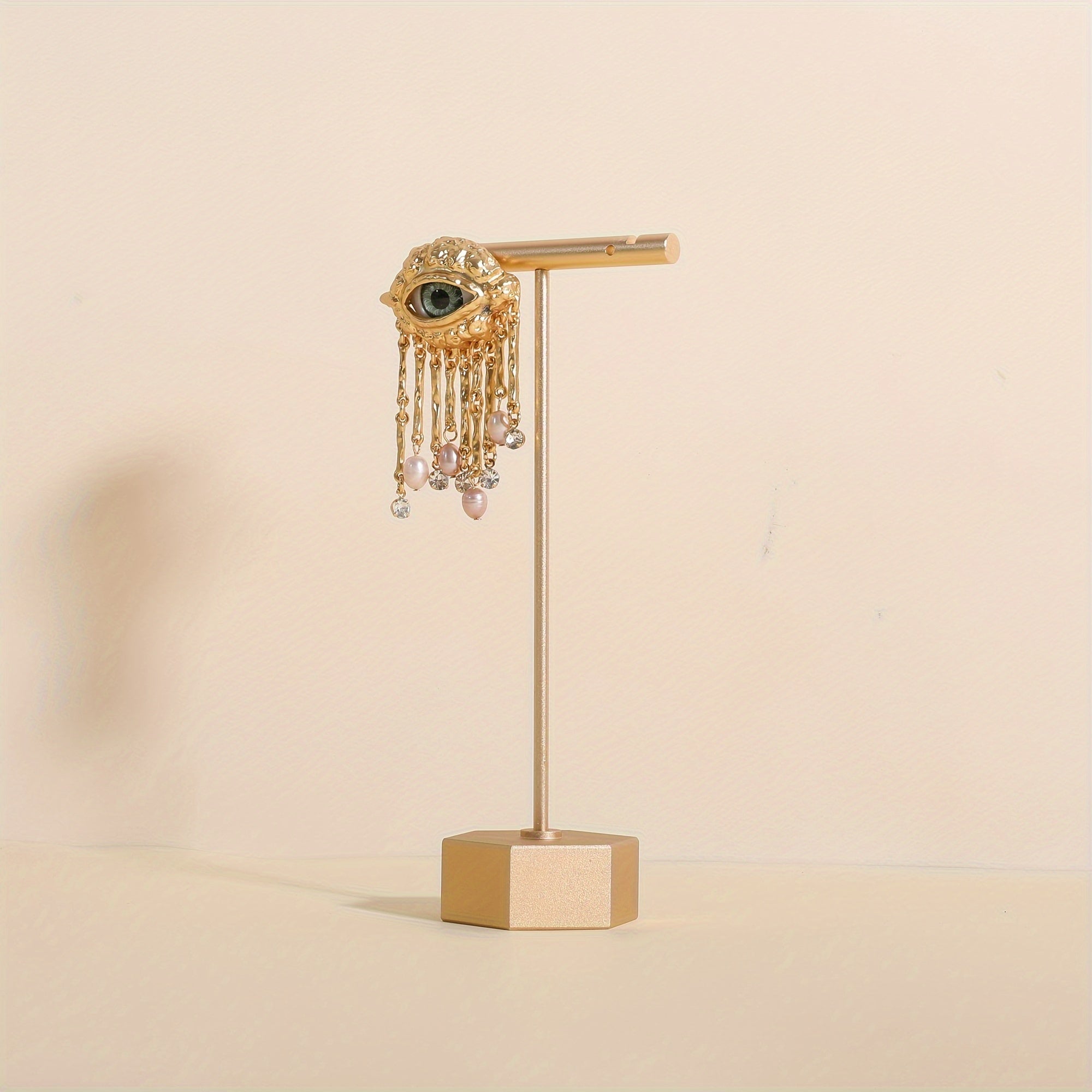 Aluminum Alloy Jewelry Display Stand Hexagon Earring Holder for Studs and Dangles