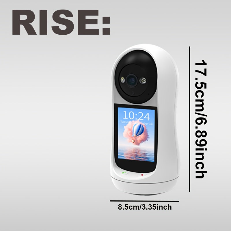 Security Camera with 7.11cm IPS Screen Two-Way Audio Elderly Monitoring USB Powered