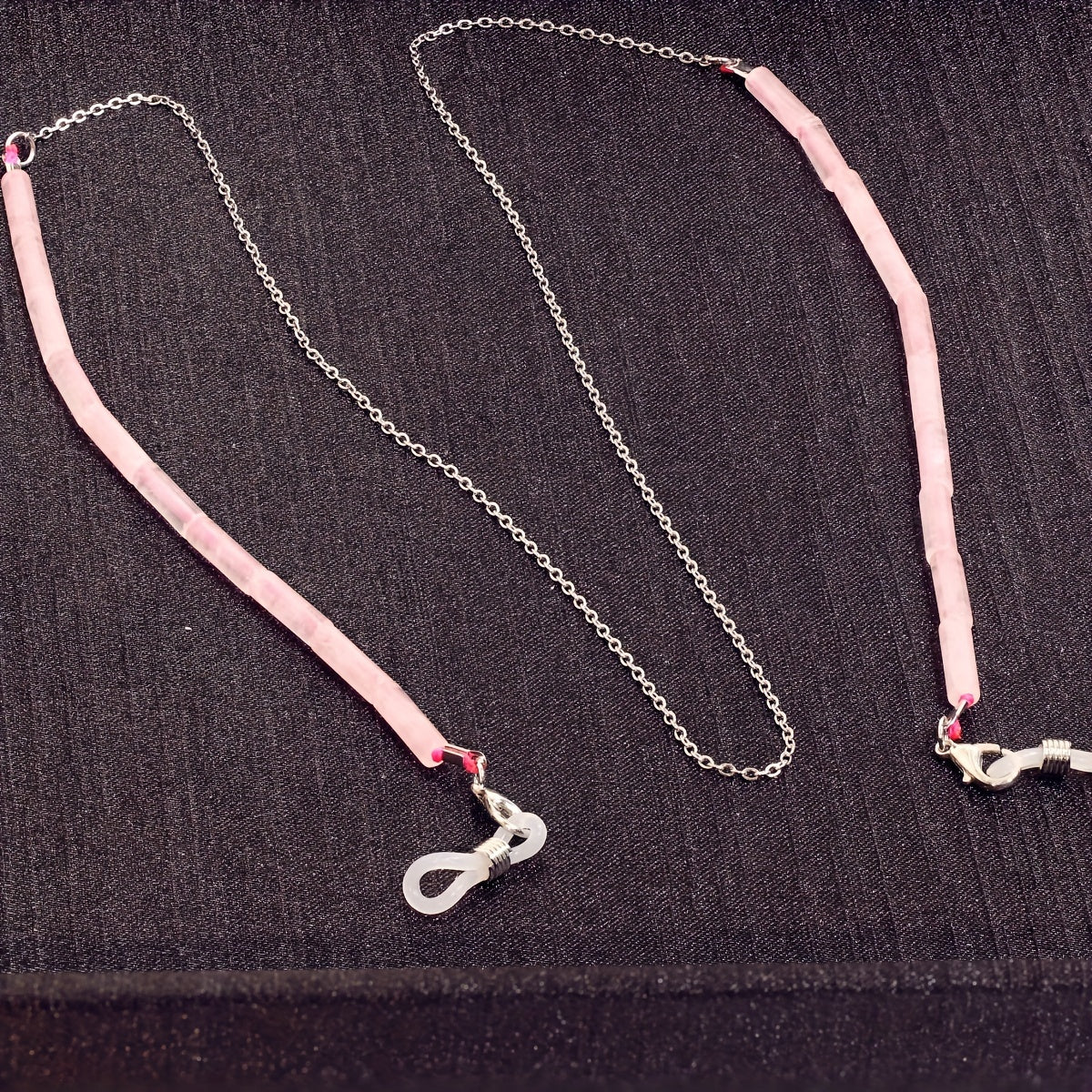 Цепочка из натуральных кристаллических чипсов с подвеской для очков и подвеской для наушников с кристаллом