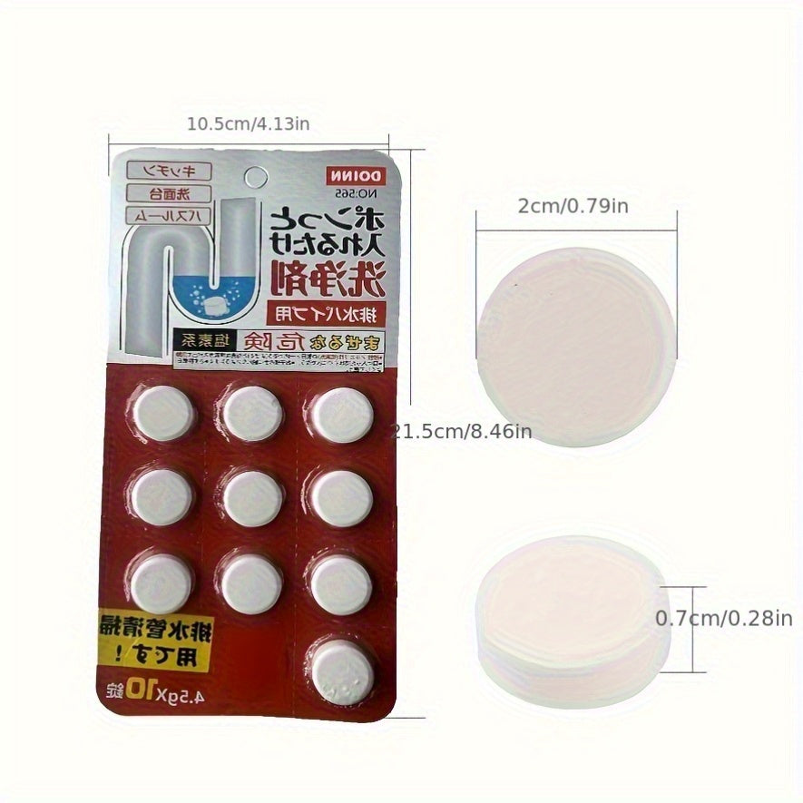 10pcs Gray Water Tank Deodorizer Drop-Tablets for RV Drain Odor Control