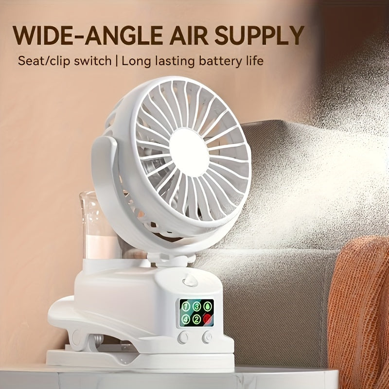 Portable USB Fan and Humidifier Combo with Mist Function, Adjustable Speeds and Moisture Levels
