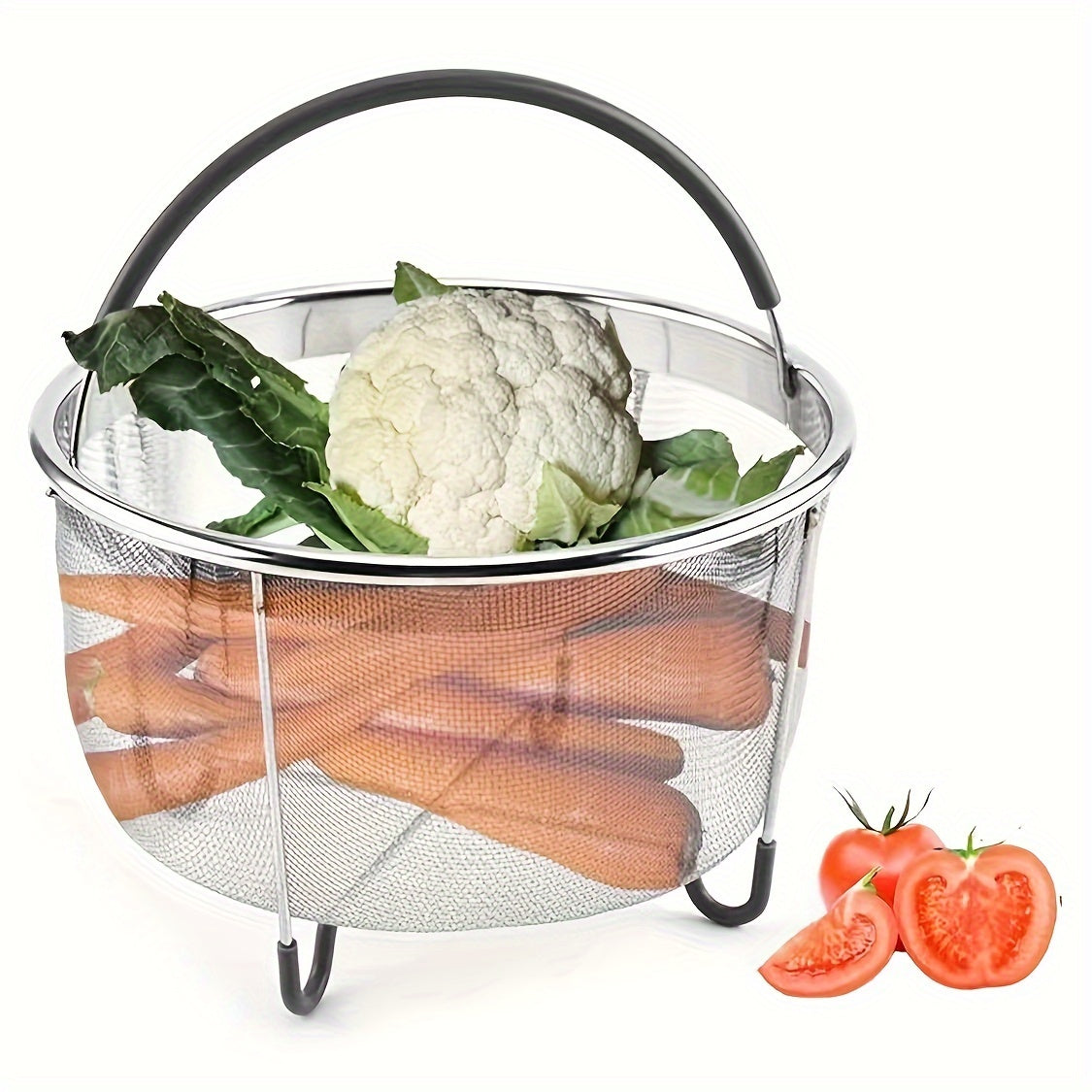 Нержавеющая стальная пароварка, предназначенная для мультиварок объемом 6 кварт, скороварок и других кастрюль. Оснащена ручкой и фильтром из нержавеющей стали 304 с вставками. Также доступна в размерах 3 кварты и 8 кварт.