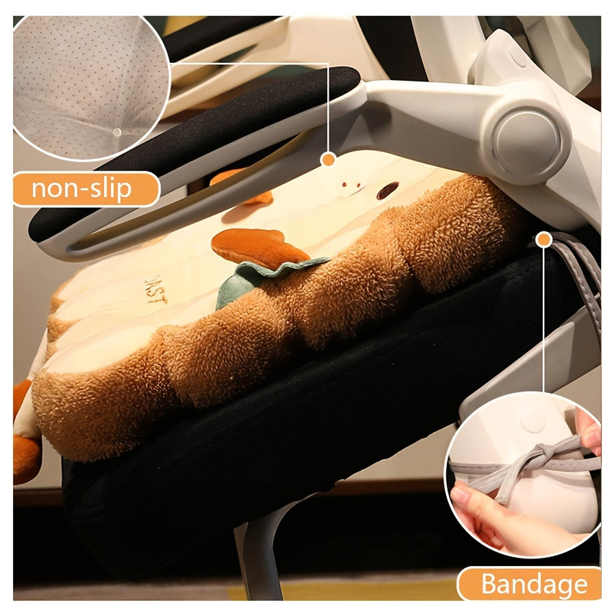 Cartoon Toast Seat Cushion Cozy Pillow for Home Office Gift