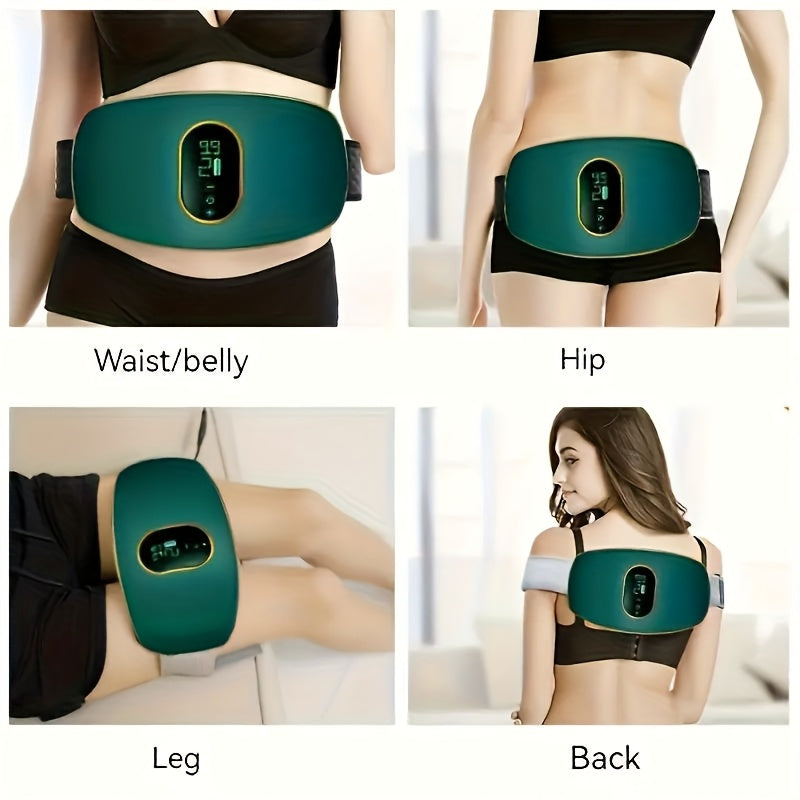 Women’s USB Rechargeable Heating Waist and Abdomen Massager with Vibration and Digital Display