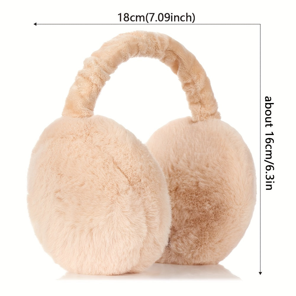 Unisex Foldable Solid Color Earmuffs Warm Plush Coldproof Winter Outdoor Gear
