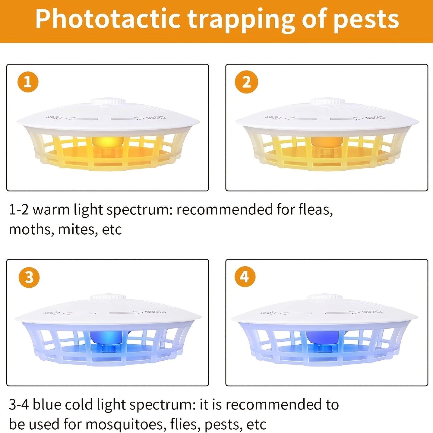 Indoor Flea Trap ABS Material USB Powered Pest Control Light