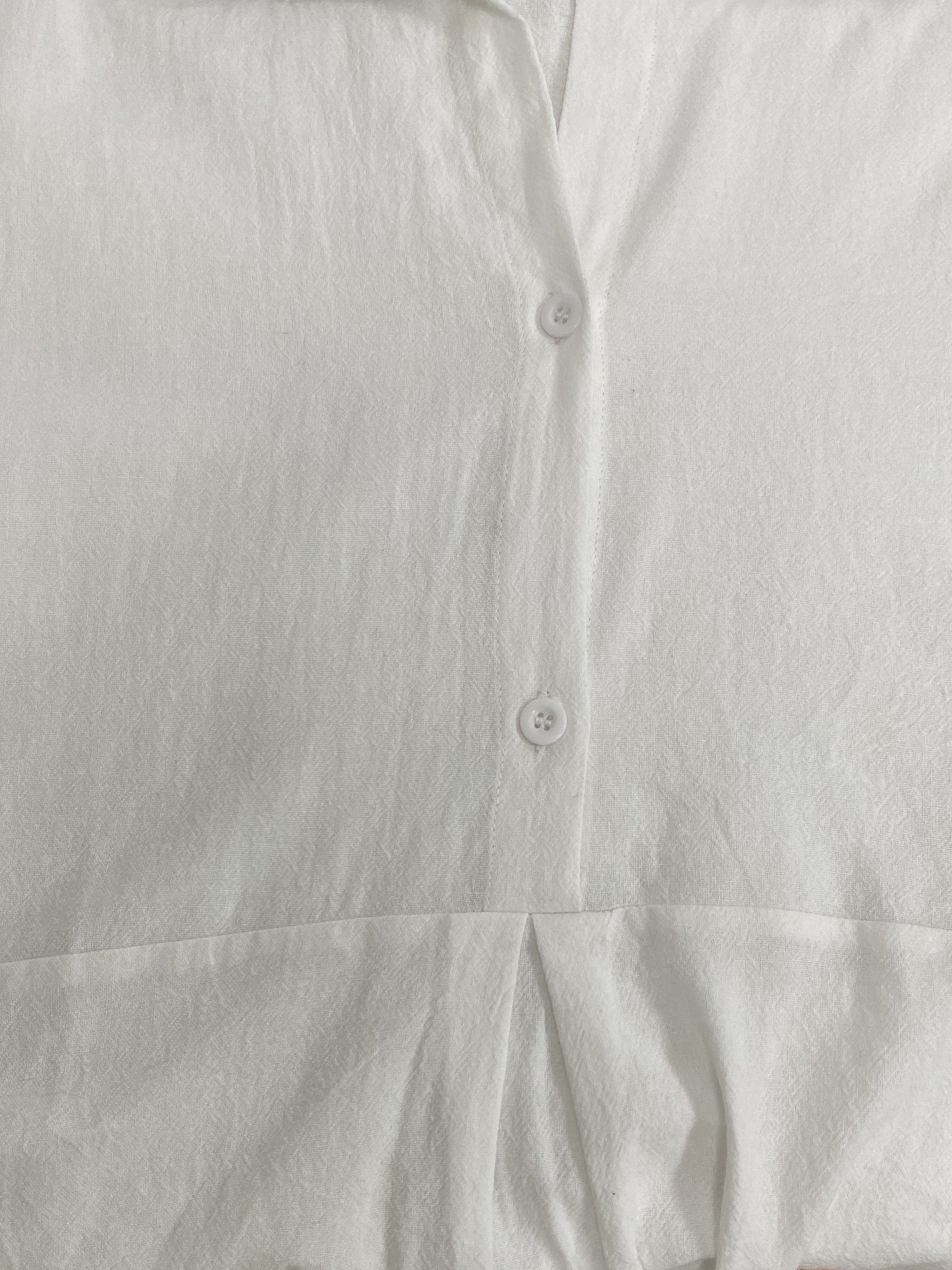 Plus Size Women's Casual Button-Up Shirt Polyester Solid Long Sleeve