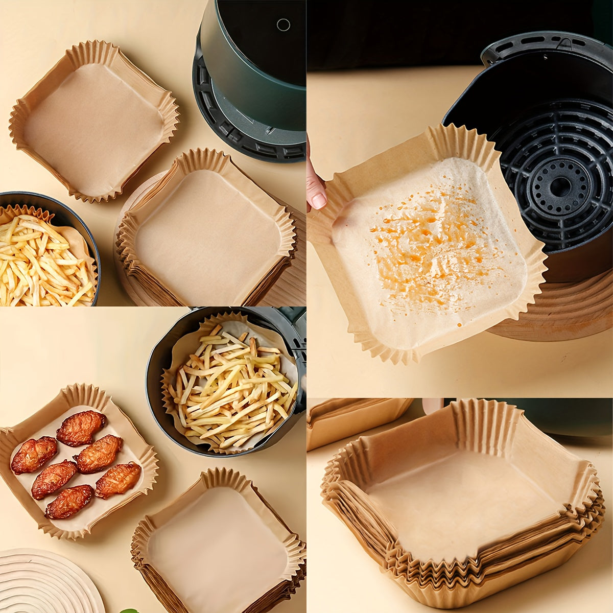 Non-Stick Square Air Fryer Liner for Baking Frying and Roasting Easy Clean