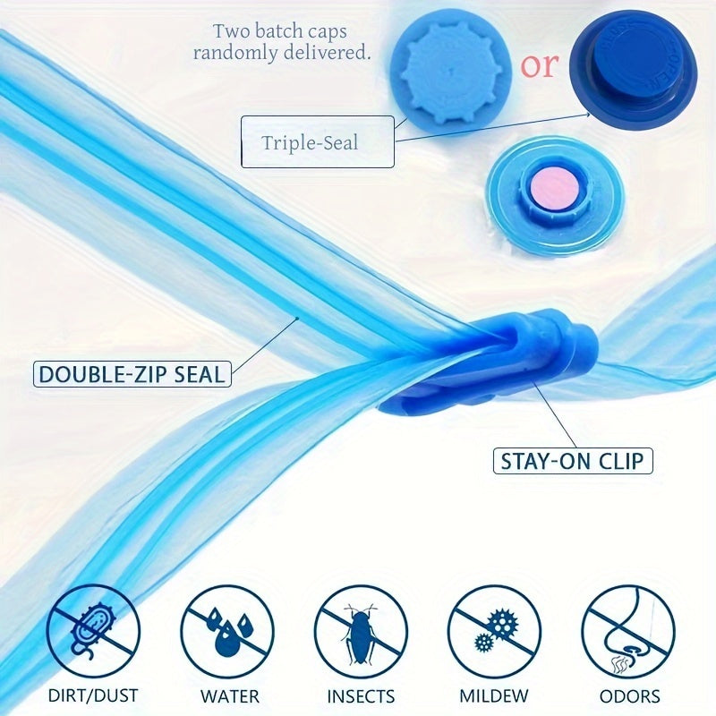 Transparent Vacuum Storage Bags Set of 5 for Clothes Space Saving Travel and Home