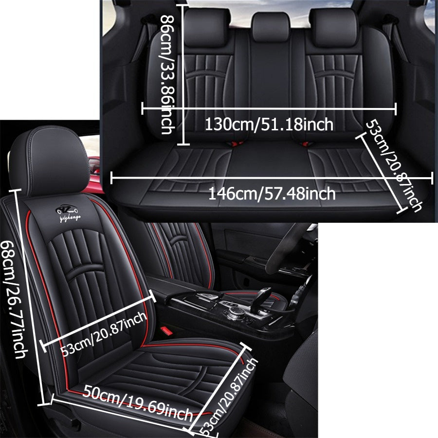 Car Seat Covers And Floor Mats Full Set Blue Gray Wear-Resistant Non-Slip