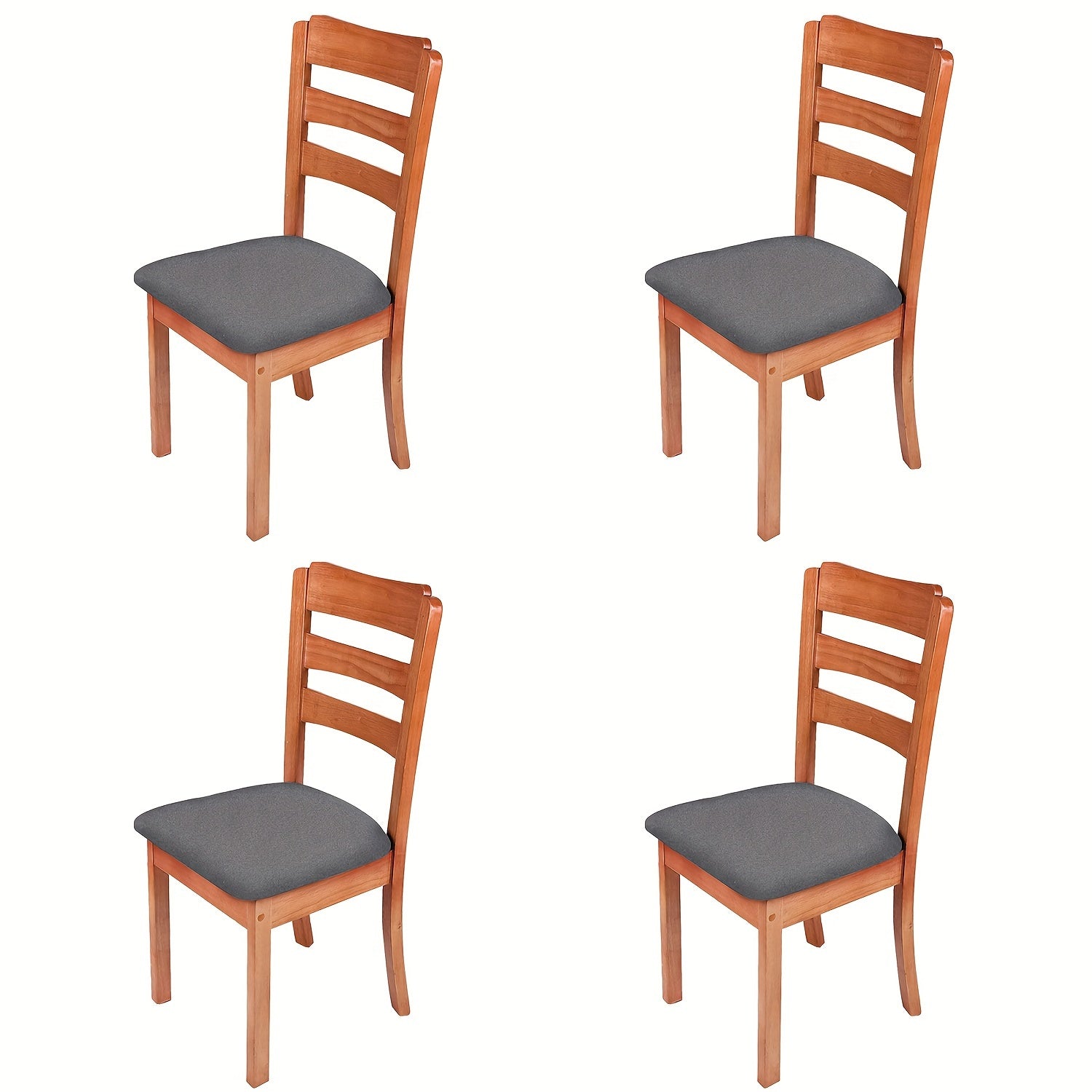 4/6pcs Waterproof Polyester Spandex Chair Seat Covers with Elastic Band Slipcovers