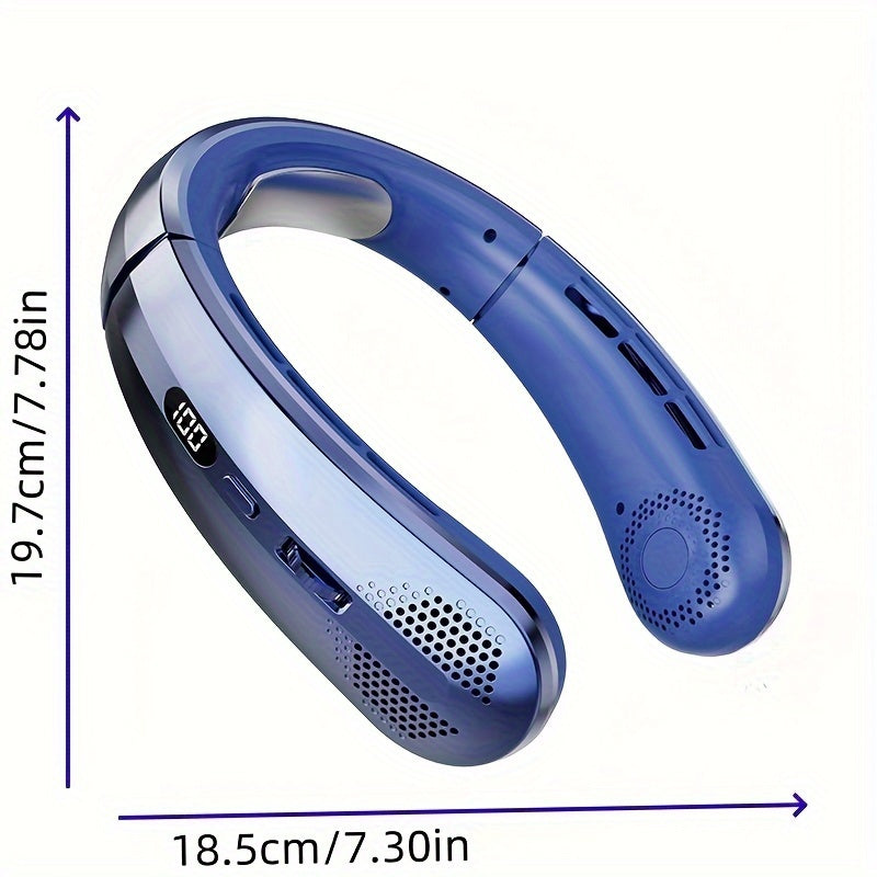 2024 Yangi Model Aqlli Moslashuvchan Bo'yin Ventilatori Type-C Tez Zaryadlash LED Ko'rsatuv Bladeless