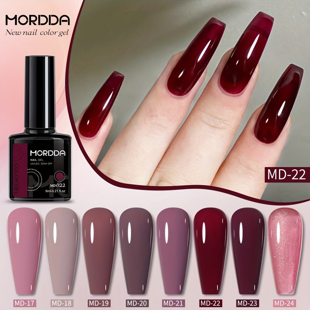 8Pcs Nail Polish Set Color Gel Glitter UV LED Manicure Kit Autumn Winter 2024