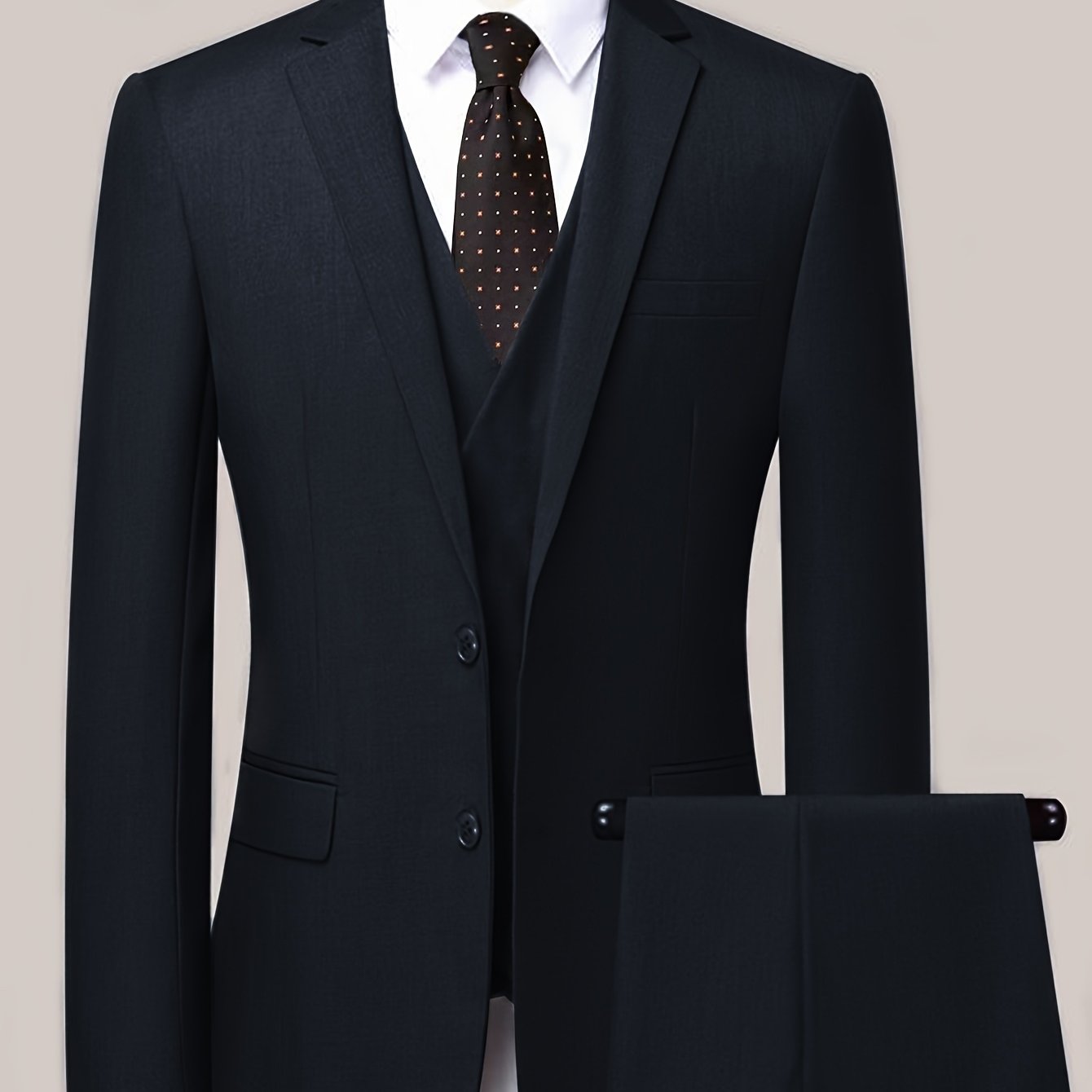 Корейский свадебный костюм, комплект из двух предметов, однотонный, полиэстер, вискоза, классический крой, весна-осень